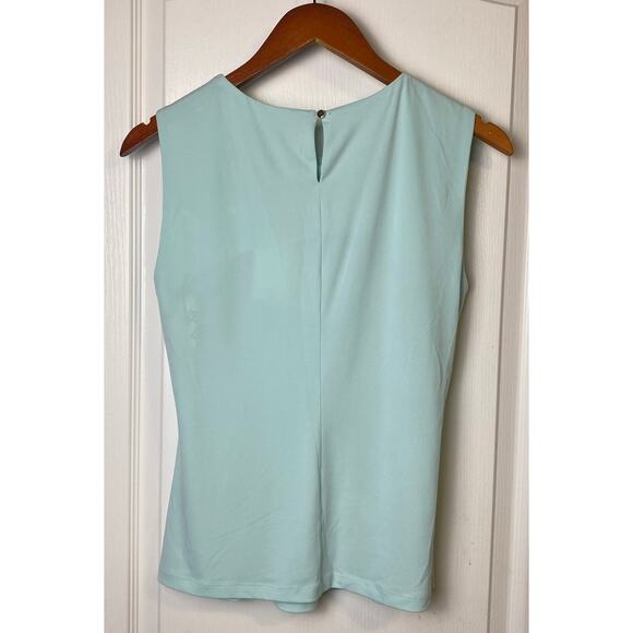 Calvin Klein Seafoam Sleeveless Pleated Neck Blouse Size Medium NWT - Picture 2 of 8
